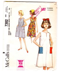 7302 64 CUTE SWING PANEL POCKET DRESS,BELT PATTERN 14-16 34-36
